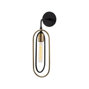 Beställ nu Vägglampa Pindor svart / guld Guld/Svart - Belysning