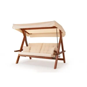 Snabb frakt Trädgårds Trippel Gungstol Hazim Natur / Beige Natur/Beige - Utemöbler & utemiljö