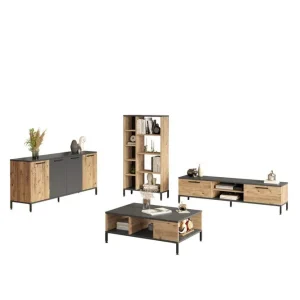 Fynd Vardagsrum Möbelset Zephral Atlantic Pine / Antracit Natur/Antracit - Förvaring