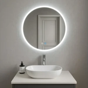 Clas Rund Badrumsspegel med LED-belysning 120 cm Anti-Fog och Touch-Styrning - Inredning Endast idag