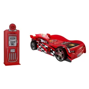 I lager Säng med garderob Night Speeder Red - Möbler