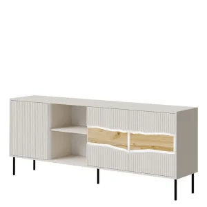 risnedsättning Stintino Skänk 190x40 cm Vit/Grå - Förvaring