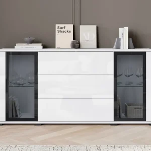 Begränsat antal Gamal Skänk 150x40 cm Vit - Förvaring