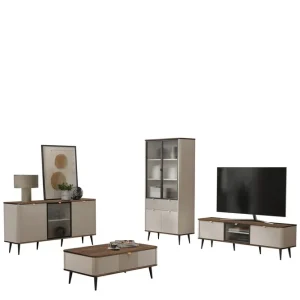 Rabatt Cucina Möbelset För Vardagsrum Beige/Grå - Förvaring