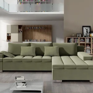 Naoma Bäddsoffa m. Divan 3-sits Grön - Möbler Extra rabatt