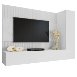 Bernice Tv-skåp 220x38 cm Beige - Möbler Fynd