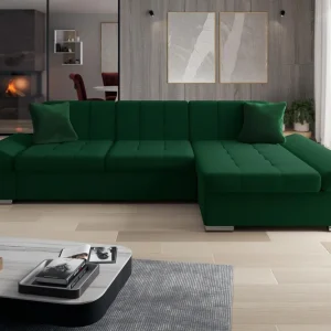 Djerra Bäddsoffa m. Divan 3-sits Grön - Möbler Handla nu
