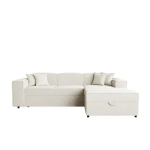 Kundfavorit Bizantine Bäddsoffa m. Divan 3-sits Vit - Möbler