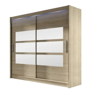 Rilievo Garderob m. Spegel 180x215 cm Brun - Förvaring Nedsatt pris