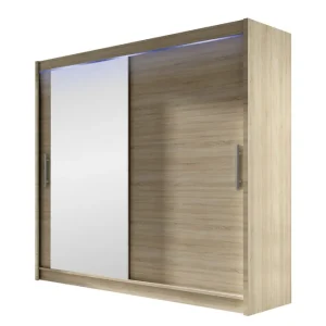 Rilievo Garderob m. Spegel 180x215 cm Brun - Förvaring Premium
