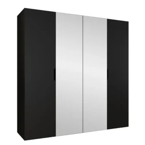 Abano Garderob m. Spegel 52x202 cm Svart - Förvaring Billigare