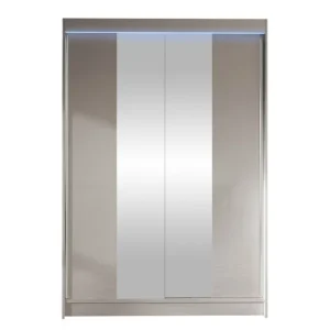 Liverpool Garderob m. Spegel 120x200 cm Beige - Förvaring Rabatt