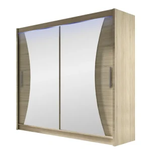 Rilievo Garderob m. Spegel 180x215 cm Brun - Förvaring Billigare