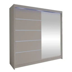 Nedsatt pris Canderbury Garderob m. Spegel 180x215 cm Beige - Förvaring