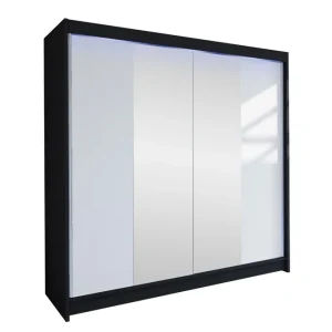 Canderbury Garderob m. Spegel 180x215 cm Svart/Vit - Förvaring Populärt val