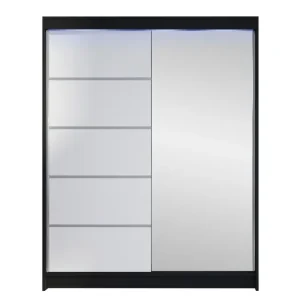 Pickering Garderob m. Spegel 150x200 cm Svart/Vit - Förvaring Snabb frakt