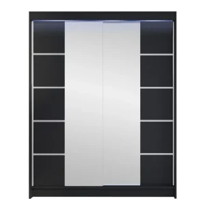 Pickering Garderob m. Spegel 150x200 cm Svart - Förvaring Köp nu