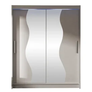 Bay Garderob m. Spegel 150x200 cm Beige - Förvaring Fynd