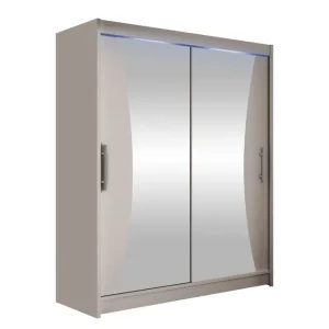 Bay Garderob m. Spegel 150x200 cm Beige - Förvaring Rabatt