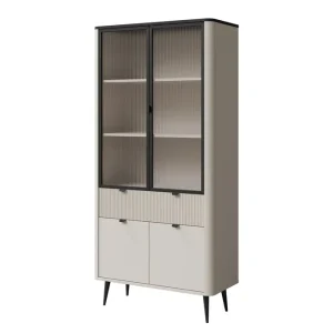Cucina Vitrinskåp 90x191 cm Beige/Grå - Förvaring Lågt pris