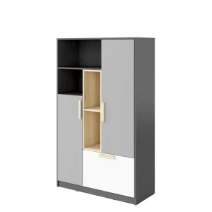 Köp nu Dekona Highboard Mörkgrå/Ljusgrå/Vit/Beige - Förvaring