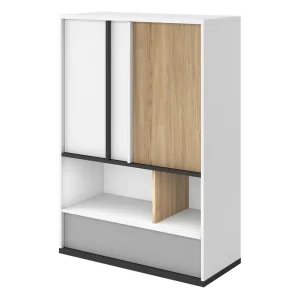 Beställ idag Metropolitan Highboard Brun/Vit/Ljusgrå/Svart - Förvaring