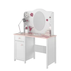 Expressleverans Hilts Sminkbord 110x52 cm Vit/Rosa - Möbler