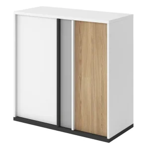 I lager Metropolitan Highboard Brun/Vit/Ljusgrå/Svart - Förvaring