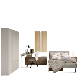 Sigmana Möbelset För Sovrum Ljusgrå/Brun/Beige - Möbler Billig