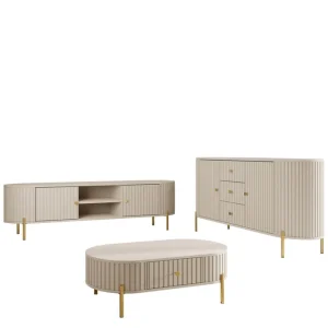 Maggio Möbelset För Vardagsrum Beige - Förvaring Populärt val