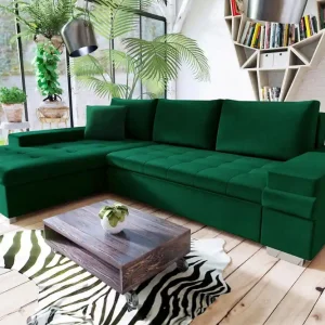 Naoma Bäddsoffa m. Divan 3-sits Svart/Brun - Möbler Lägg i varukorgen