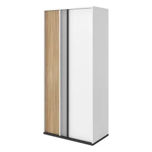 Fri frakt Metropolitan Garderob 90x199 cm Vit/Grå/Svart - Förvaring