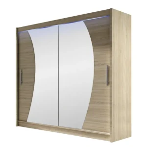 Rilievo Garderob m. Spegel 180x215 cm Brun - Förvaring Köp nu