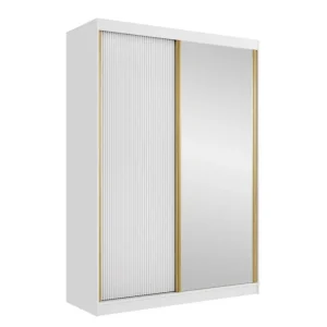 Begränsat antal Gudelia Garderob 151x216 cm Vit - Förvaring