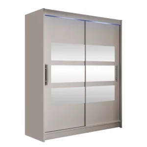 Beställ nu Bay Garderob m. Spegel 150x200 cm Beige - Förvaring