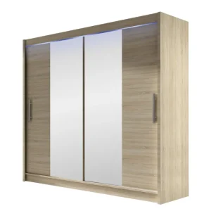 Rilievo Garderob m. Spegel 180x215 cm Brun - Förvaring Kampanjpris