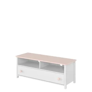 Hilts Tv-bänk 120x42 cm Vit/Rosa - Möbler Lågt pris