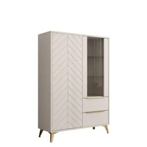 Vemdalen Vitrinskåp 104x150 cm Beige - Förvaring risnedsättning