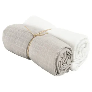 Sänkt pris Muslinwrap 2-Pack Vit/Grå (110 x 110 cm) - Textil & mattor