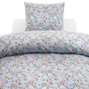 Påslakanset Enkelsäng 2-Dels Enhörning Blå - Textil & mattor Beställ nu