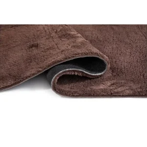 Billigare KM Home Tvättbar Matta Soft Rund 120x120 cm, Choklad - Textil & mattor