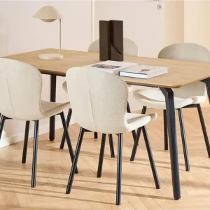 Expressleverans Motona Matgrupp 160 cm + 4 st Amrita Matstolar Svart/Beige - Möbler