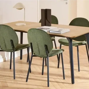 Motona Matgrupp 160 cm + 4 st Toroni Matstolar Svart/Grön - Möbler risnedsättning