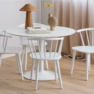 Ibiza Matgrupp Rund 110 cm + 4 st Matstolar Vit - Möbler Rabatt