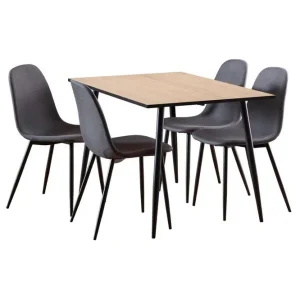 Bästa pris Finola Matgrupp 120 cm + 4 st Salaman Matstolar Grå/Vit/Svart - Möbler
