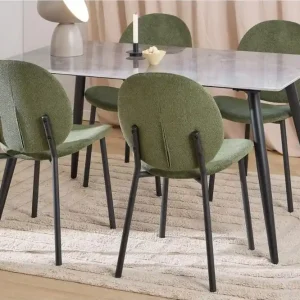 Trygg betalning Sanjoan Matgrupp 140 cm + 4 st Toroni Matstolar Grå/Svart/Grön - Möbler