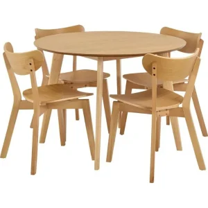 Celtik Matgrupp Rund 105 cm + 4 st Matstolar Beige - Möbler Handla nu