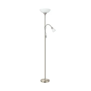 Köp online Eglo Golvlampa Eglo Up 2 med Läslampa Nickel-Matt Vit Vit/Grå - Belysning