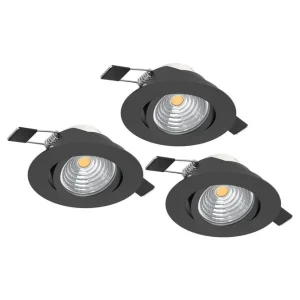Sänkt pris Eglo Infälld Lampa Eglo Saliceto 3 st Ø88 mm 2700K Svart Svart - Belysning