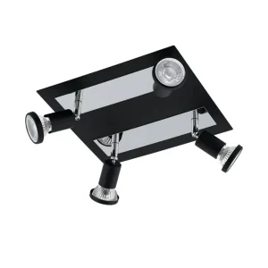 Erbjudandepris Eglo Spotlight Eglo Sarria Kvadrat Svart, Krom Svart/Krom - Belysning